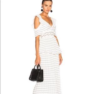 Self-portrait dress. White with black stripes.